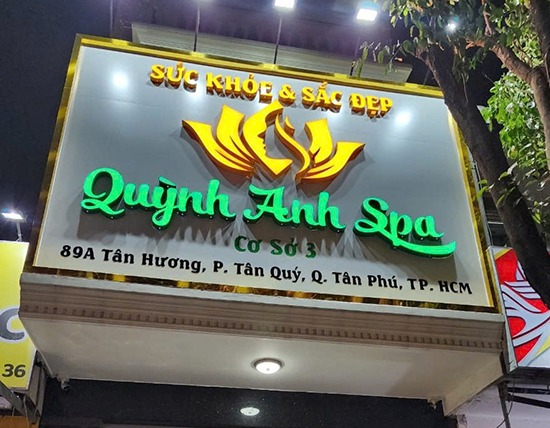 Bảng hiệu Quảng cáo Spa Quỳnh Anh 