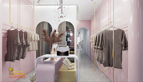 Shop thời trang Nữ tông màu hồng phấn