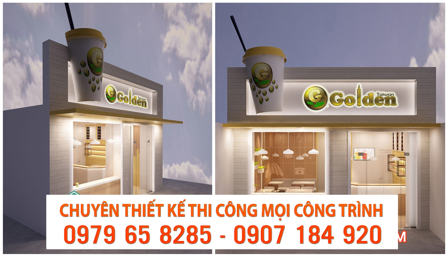 Nội thất quán trà sữa golden tại tphcm